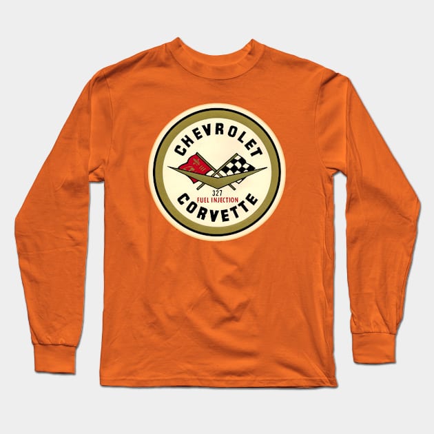 Chevrolet Corvette 327 Fuel Injection Engine Long Sleeve T-Shirt by Desert Owl Designs